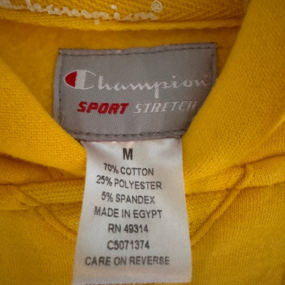 Yellow Champion Sport Size M Michigan Wolverines Hoodie - Picture 3 of 7